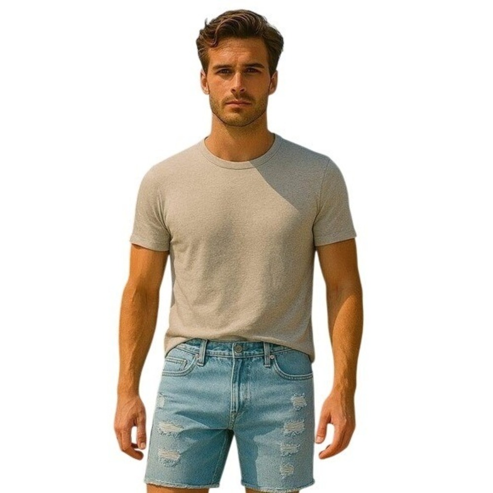 Hollister Men's‎ 30 Distressed Light Wash Denim Shorts Casual Summer Beachwear
